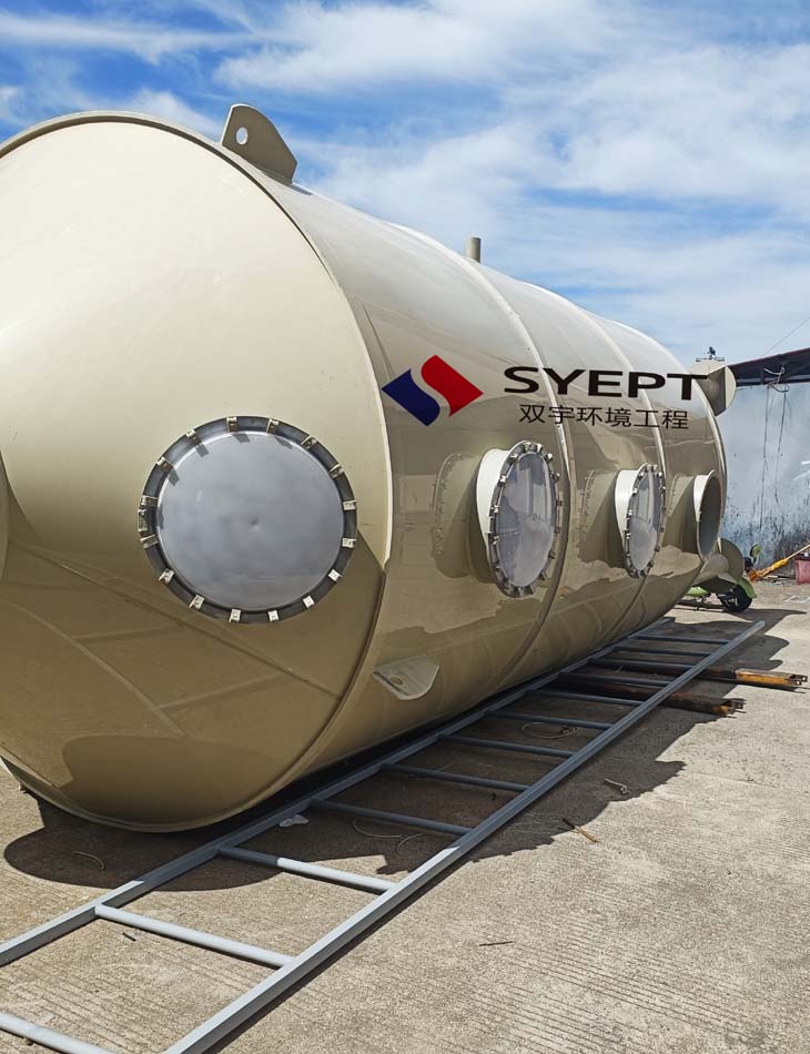 废气旋湿式塔PP管道加工及安装(图1)